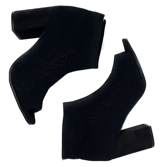 Seven Dials Tara Peep-toe Shooties Knit Outer Dressy Heels Black Size 8.5 - Picture 3 of 9